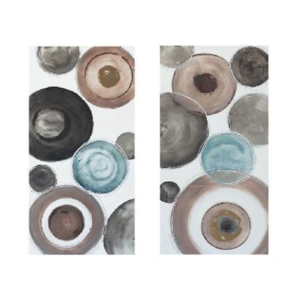 Delicate Dishes Hand Painted Framed Diptych