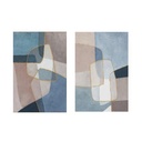 Glass Mosaic Hand Painted Framed Diptych