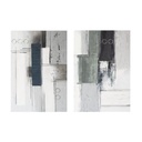 Linear Landscape Hand Painted Framed Diptych