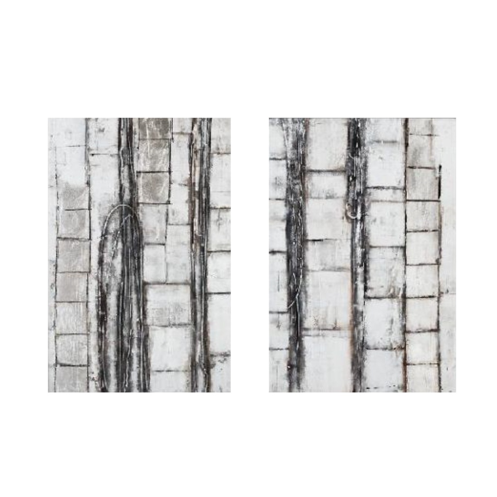 Nature Canvas Hand Painted Framed Diptych
