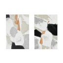 Pastel Patchwork 2 Hand Painted Framed Diptych