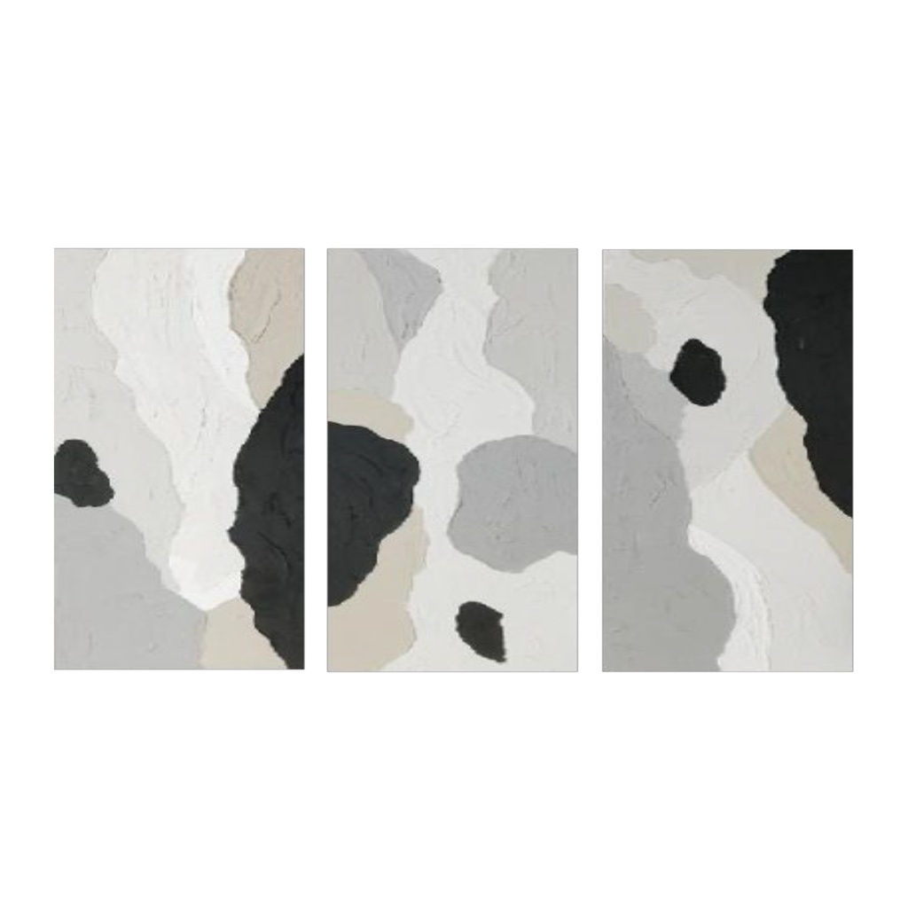 Ripped Reflections Hand Painted Framed Triptych