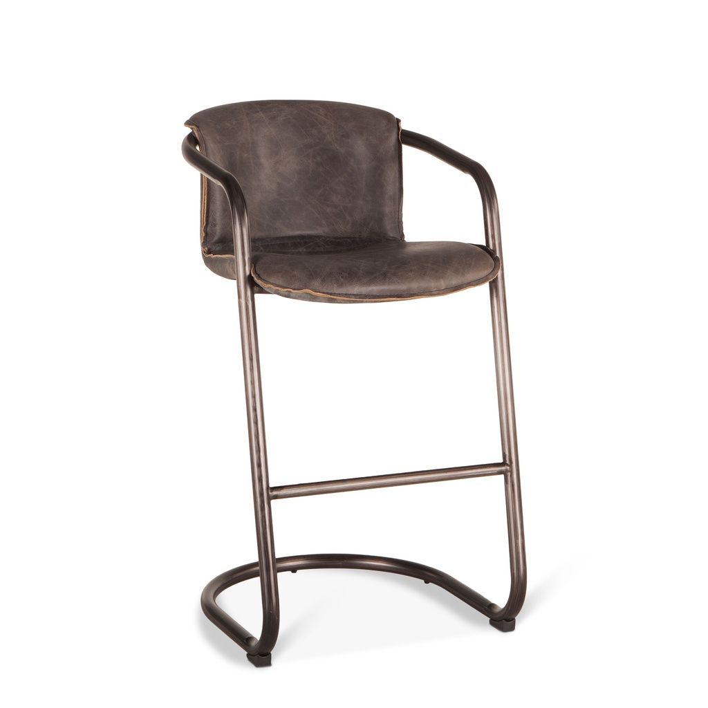 [GPF-BC22AE] Portofino 22" Bar Chair in Antique Ebony Leather
