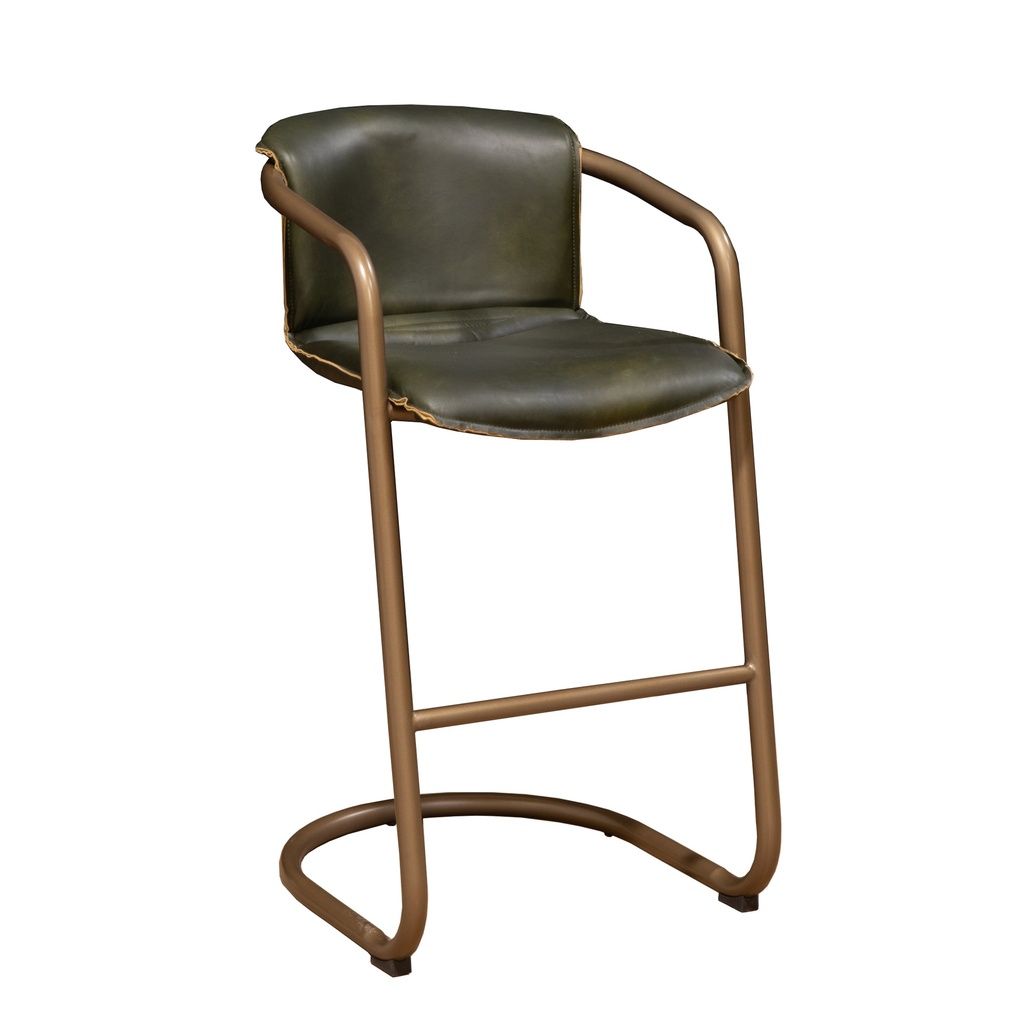 [GPF-BC22EG] Portofino 22" Bar Chair in Emerald Green Leather