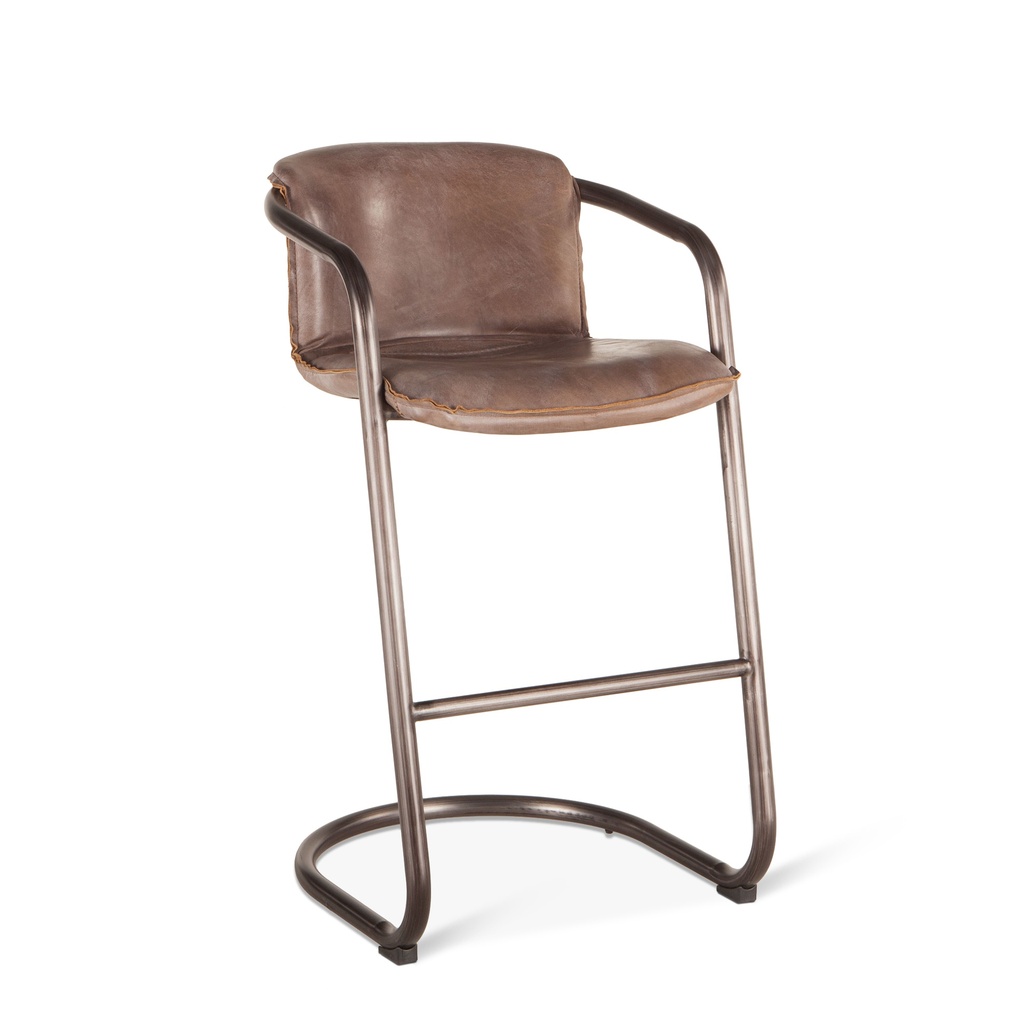[GPF-BC22JB] Portofino 22" Bar Chair in Jet Brown Leather