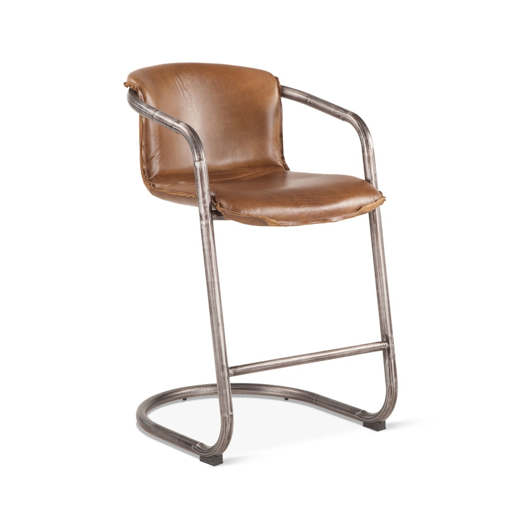 Portofino 22" Counter Chair in Jet Brown Top Grain Leather