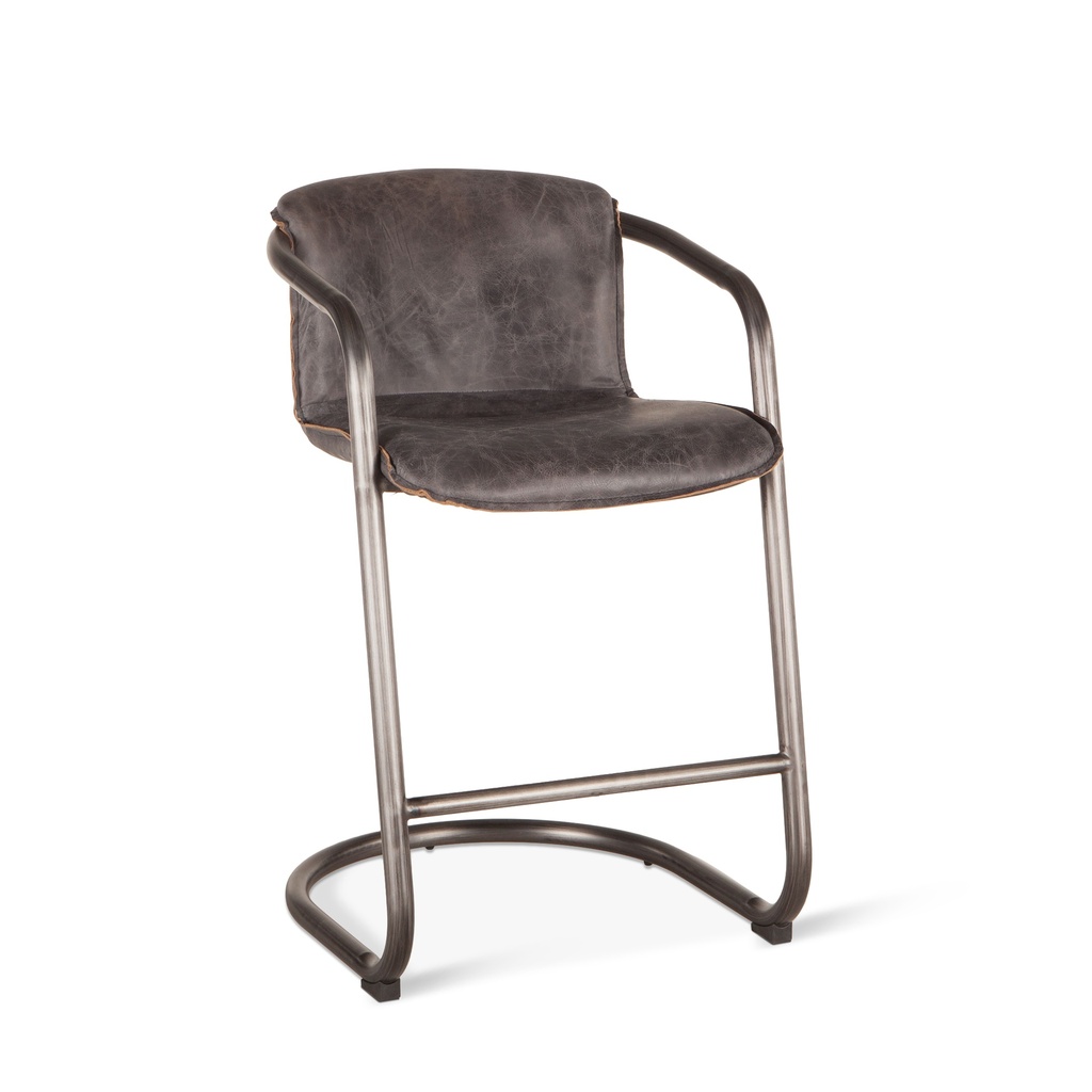 [GPF-CC22AE] Portofino 22" Counter Chair in Antique Ebony Top Grain Leather