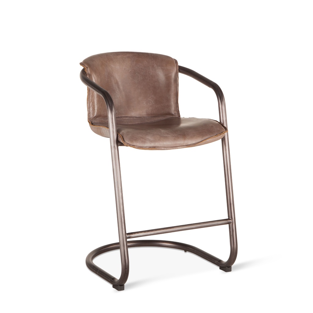 [GPF-CC22JB] Portofino 22" Counter Chair in Jet Brown Top Grain Leather