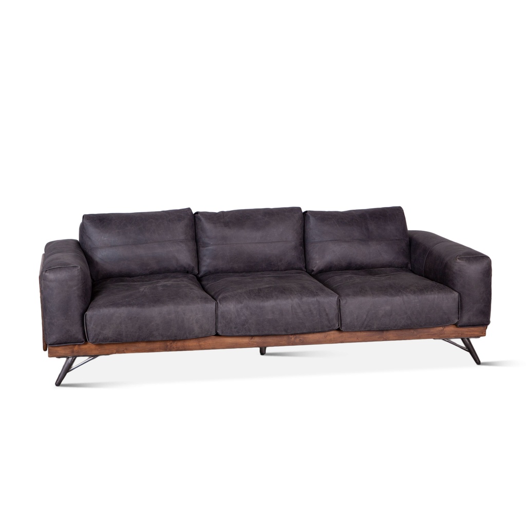 [GPF-CSOF-AE] Portofino Mid Century 95" Sofa in Antique Ebony Leather