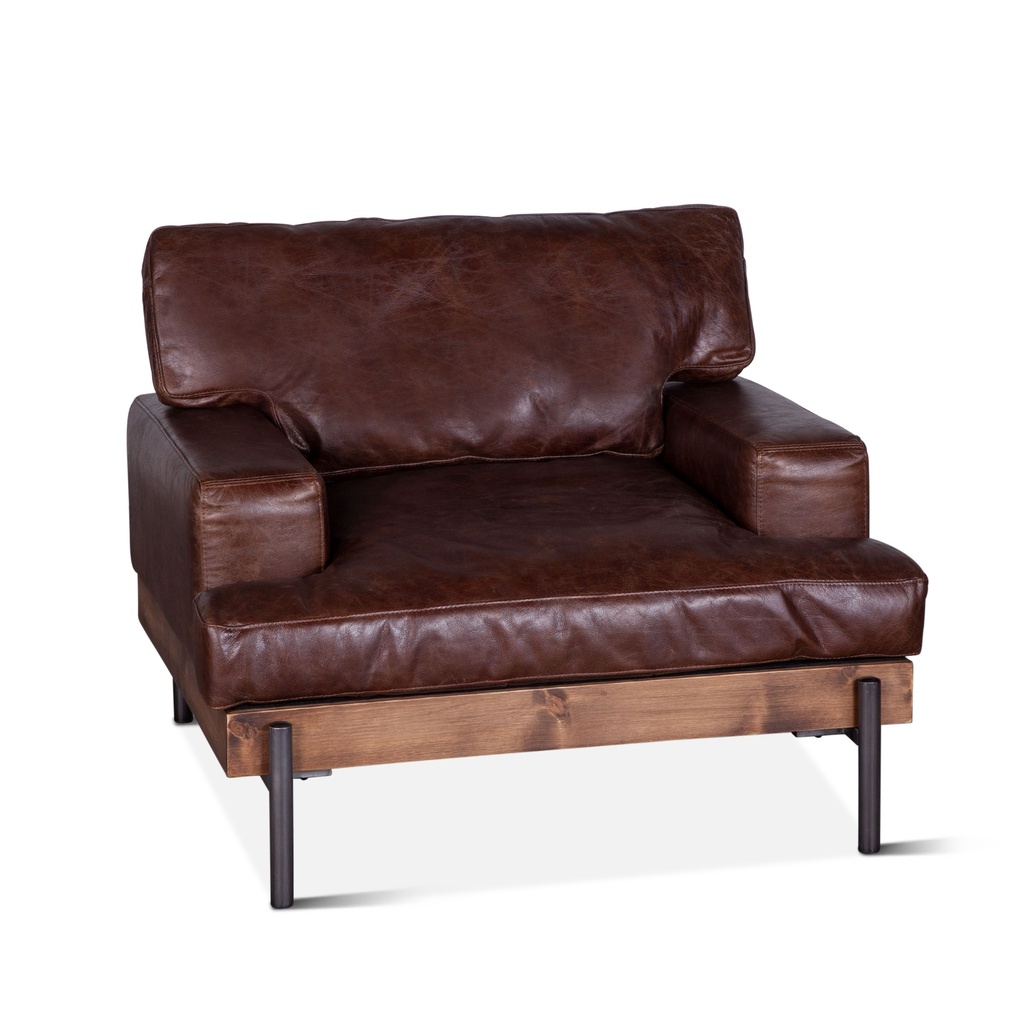 [GPF-IACH-GEI] Portofino Industrial 41" Accent Chair in Geisha Brown Leather