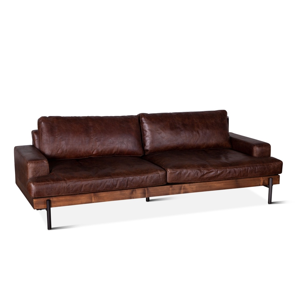 [GPF-ISOF-GEI] Portofino Industrial 94" Sofa in Geisha Brown Leather