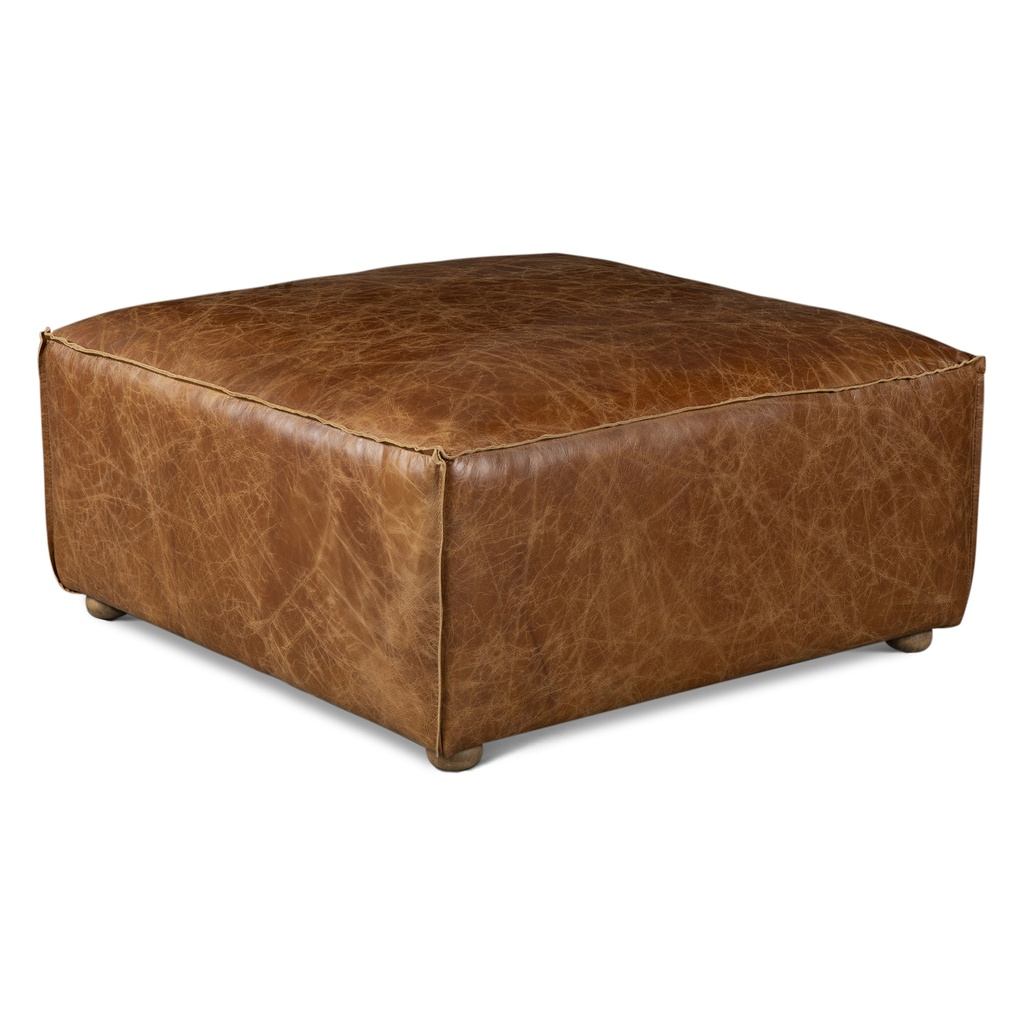 [GPF-LSOTT-CO] Portofino Loft Ottoman in Cocoa Brown Leather