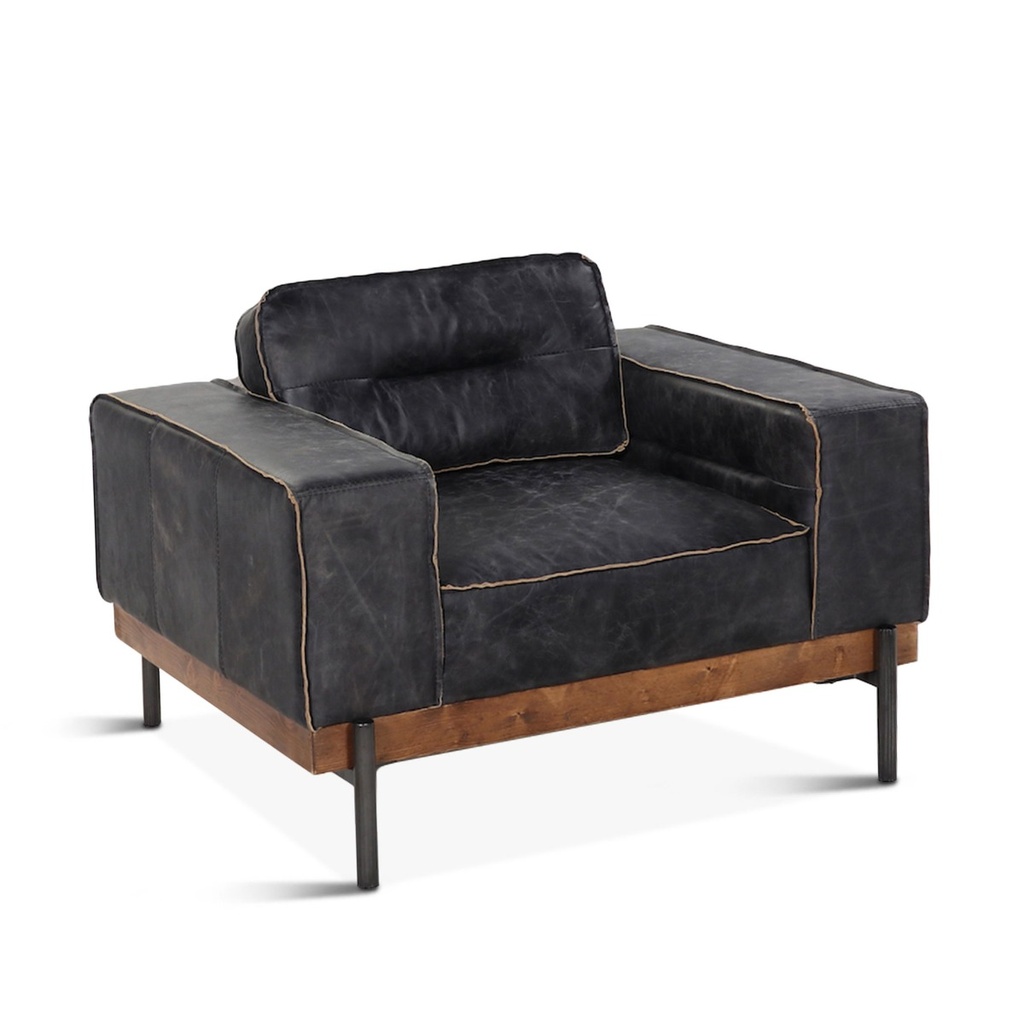 [GPF-MACH-AE] Portofino Modern 42" Accent Chair in Antique Ebony Leather