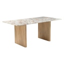 Abra 76" Dining Table in Toronto Marble Top and Light Mango Base