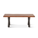 Brisbane 46" Coffee Table in Natural Sheesham Wood and Iron