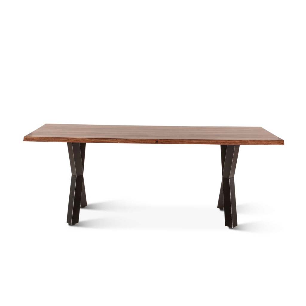 [FBS-DT80NA] Brisbane 80" Dining Table in Natural Sheesham Wood and Iron