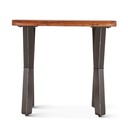 Brisbane 26" Side Table in Natural Sheesham Wood and Iron