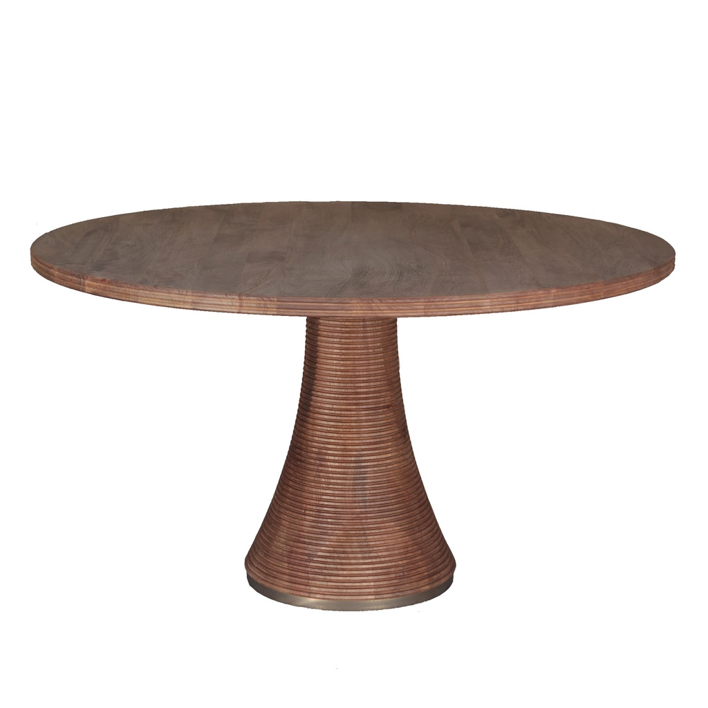Bijou 54" Round Dining Table in Natural Brown