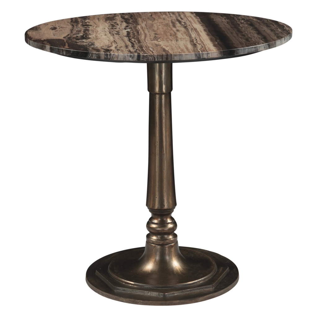 [FBY-GT36HXG-CP] Bowery 36" Gathering Table with Cappuccino Marble and Antique Gold Hexagon Base