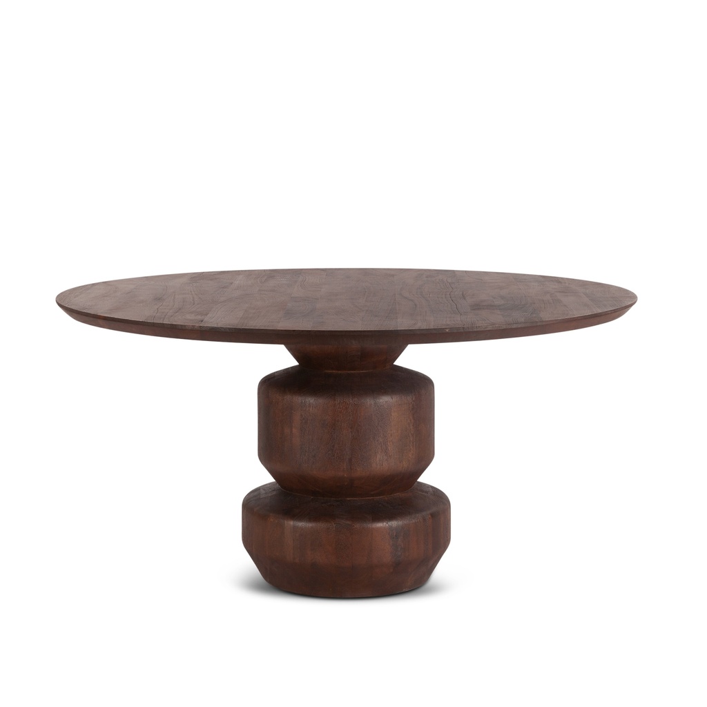 [FCM-RD60WN] Cambridge 60" Round Dining Table in Walnut Mango Wood