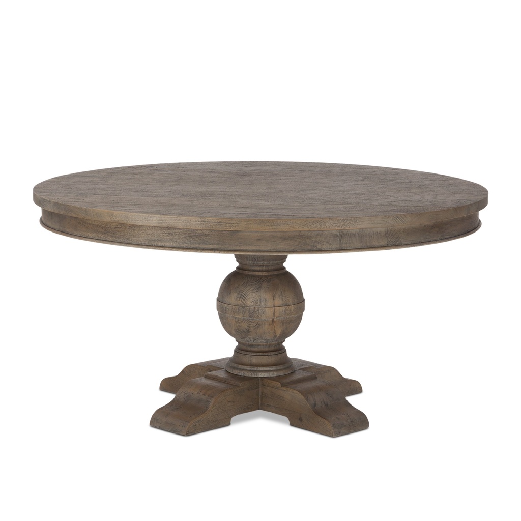 [FCP-RD60WT] Colonial Plantation 60" Round Dining Table in Weathered Teak