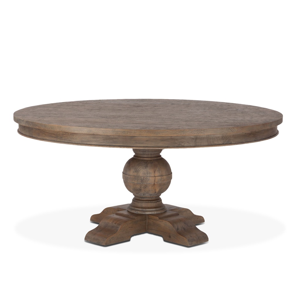 [FCP-RD72WT] Colonial Plantation 72" Round Dining Table in Weathered Teak