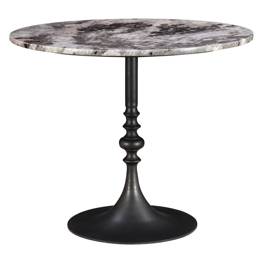 [FDAU-BT36PAT-BLK] Dauphine 36" Round Bistro Table in Patagonia Marble with Black Base