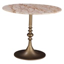 Dauphine 36" Bistro Table in Retro Impulse Marble and Antique Gold Base
