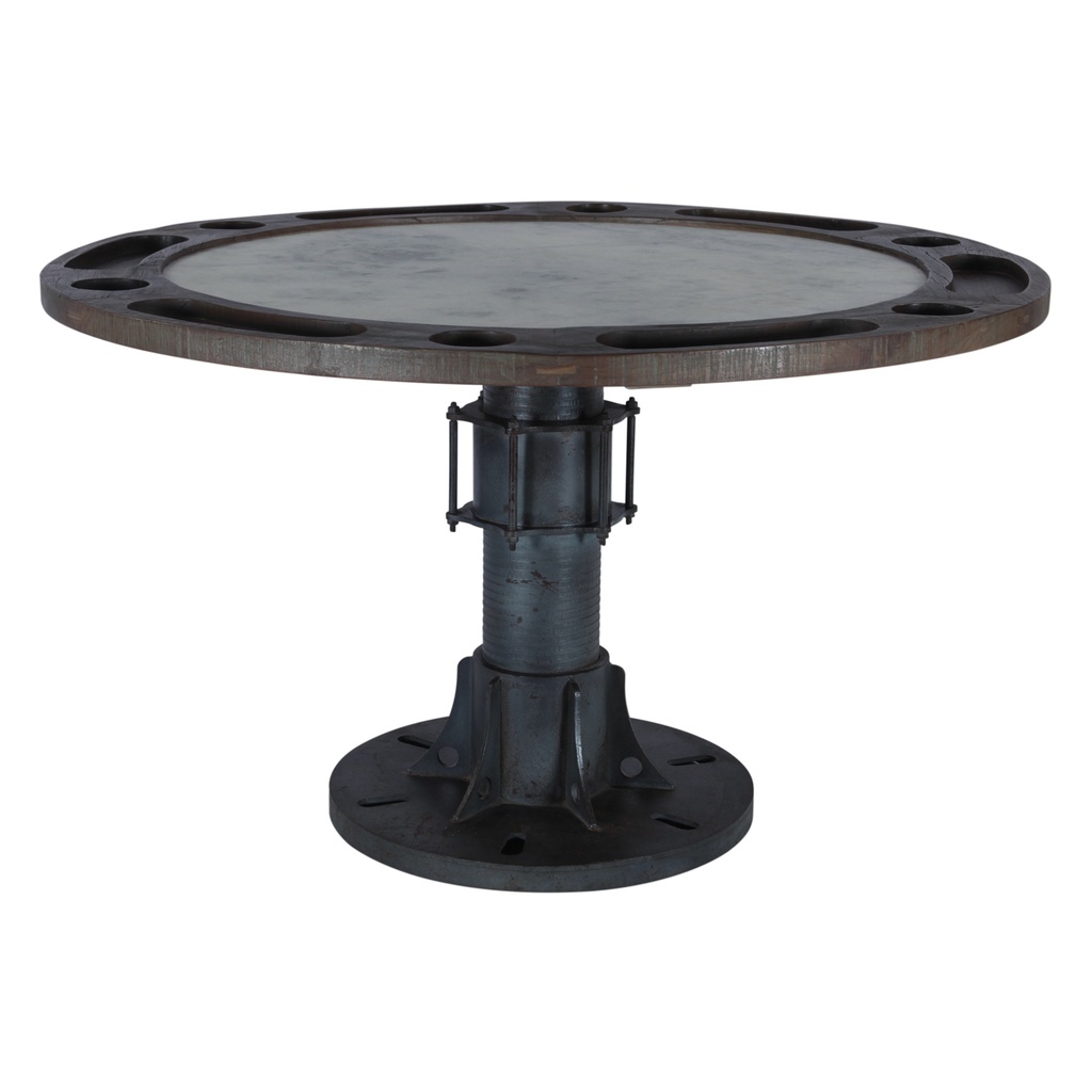 Eiffel 52" Poker Game Table with White Marble Top