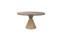 Eiffel 54" Round Dining in Antique Teakwood and Marble Round