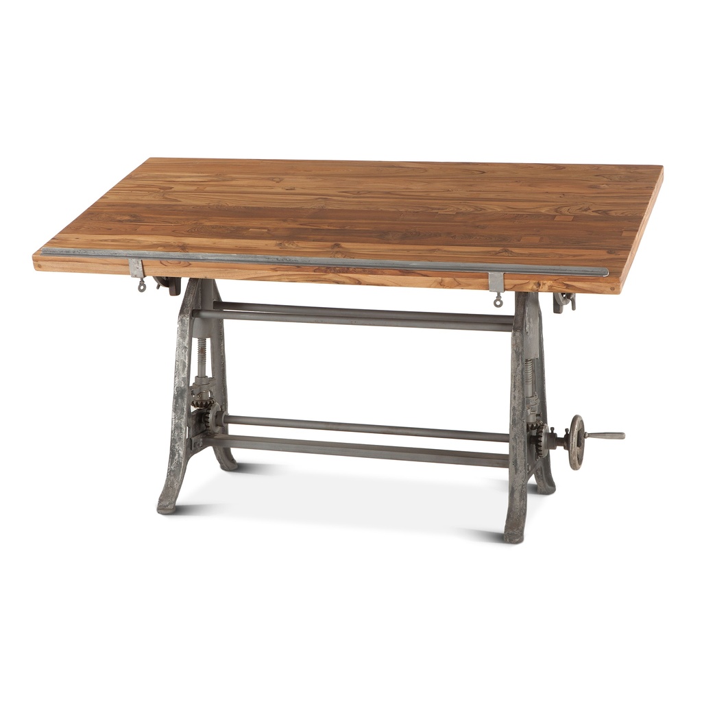 [FIL-OD62] Industrial Loft 62" Adjustable Drafting Desk in Natural