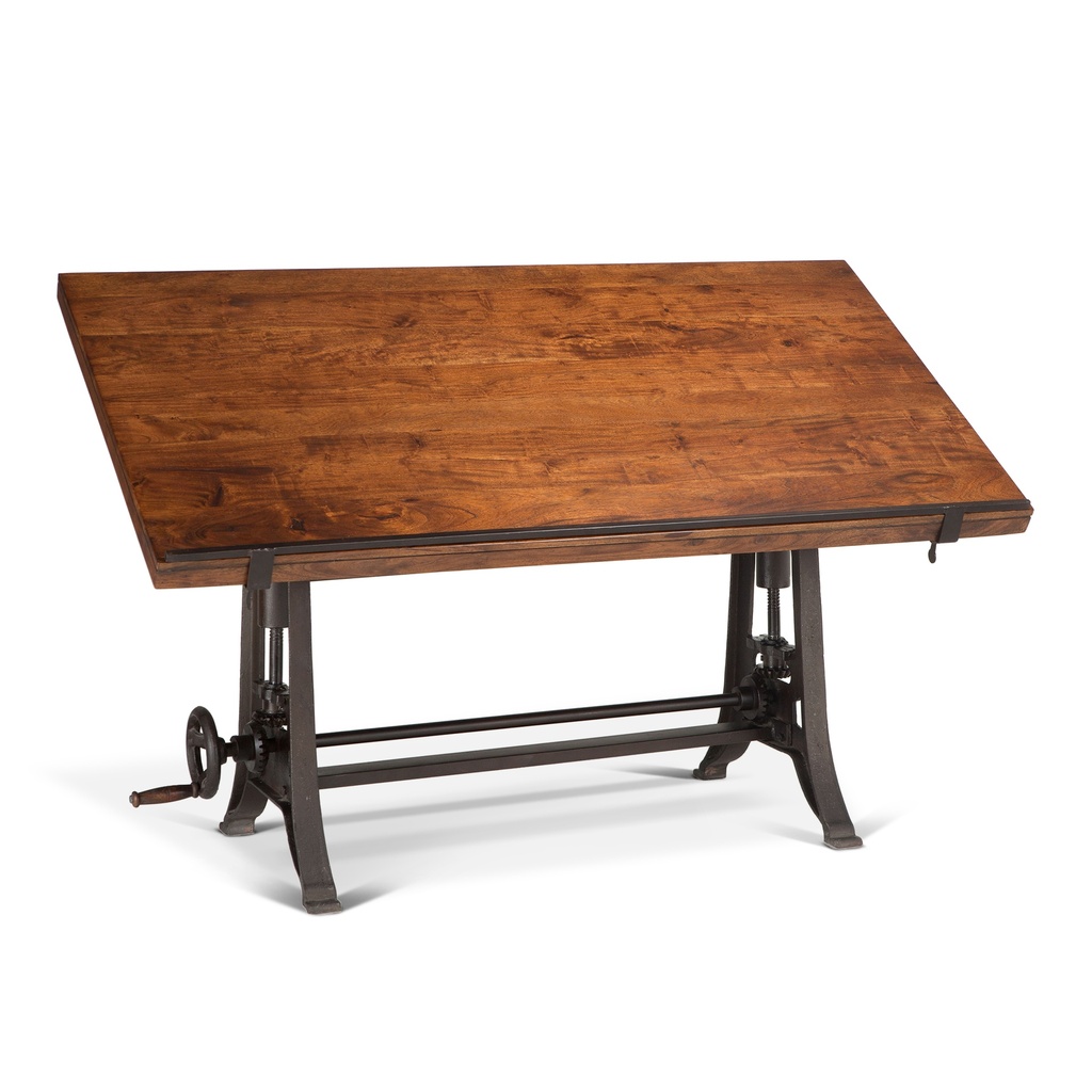 [FIL-OD62WN] Industrial Loft 62" Adjustable Drafting Desk in Walnut
