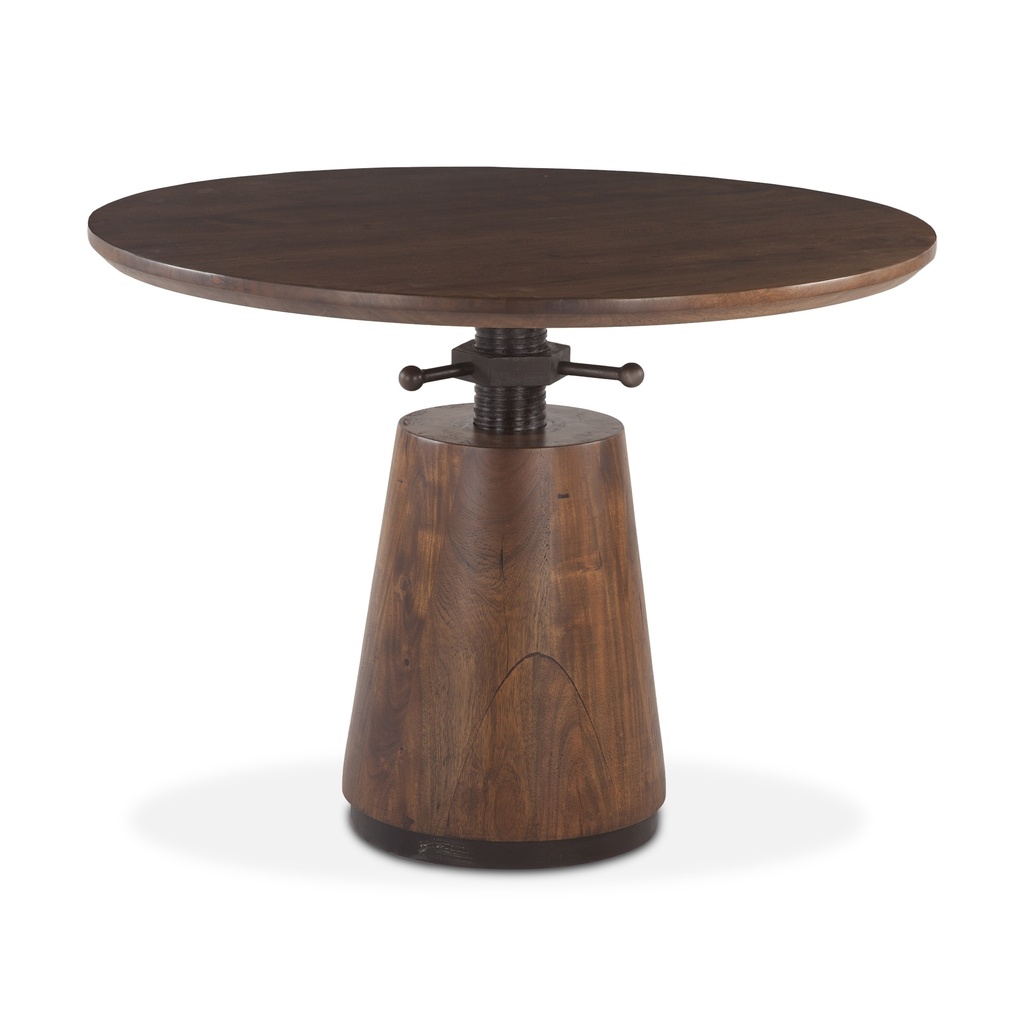[FIM-RDA40WN] Industrial Modern 40" Round Adjustable Table in Walnut