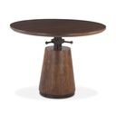 Industrial Modern 40" Round Adjustable Table in Walnut