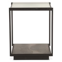Moab 18" Side Table with Glass Top in Oxidized Black