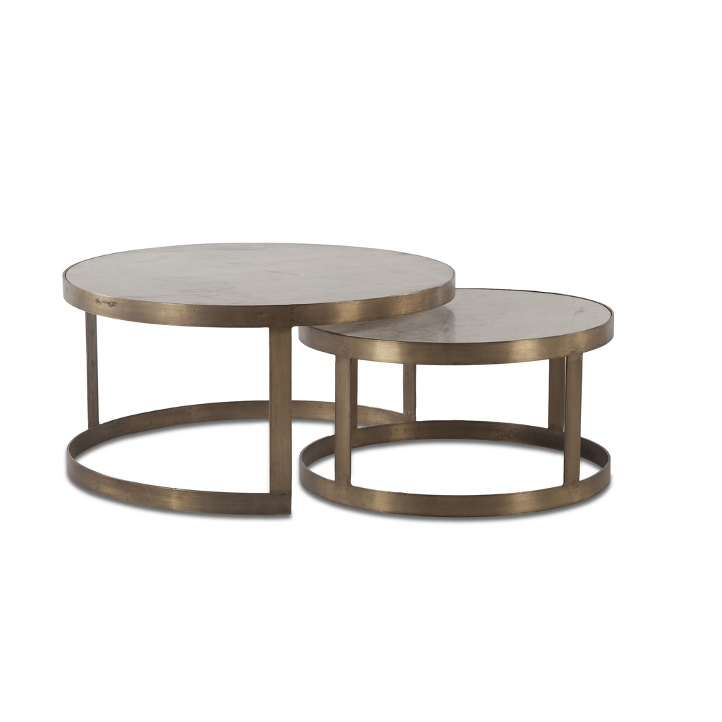 [FMI-CNT36WMAB] Michaelangelo 36" Nesting Coffee Table with White Marble Top