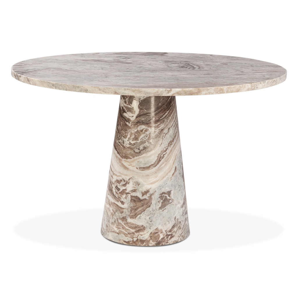 [FNL-RD48BRM] Nile 48" Round Dining Table in Brown Toronto Marble