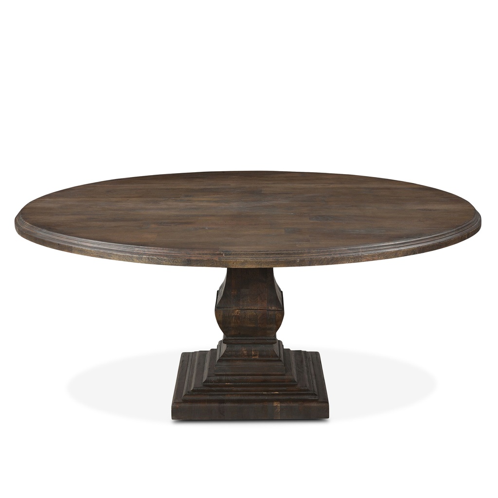 [FNM-RD72WM] Nimes 72" Round Dining Table in Weathered Mango