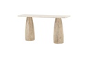 Palm Springs 60" Console Table with White Marble and Whitewash Modern Base