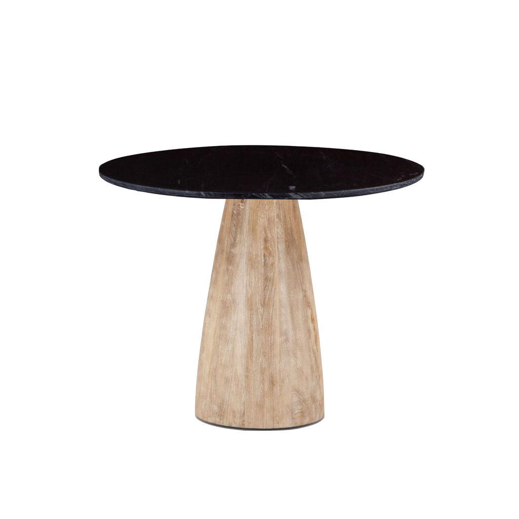 [FPA-GT48-MOD-BA] Palm Springs 48" Gathering Table with Black Marble and Whitewash Modern Base