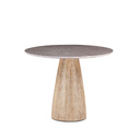 Palm Springs 48" Gathering Table with Brown Lajaria Marble and Whitewash Modern Base