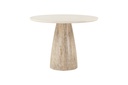 Palm Springs 48" Gathering Table with White Marble and Whitewash Modern Base