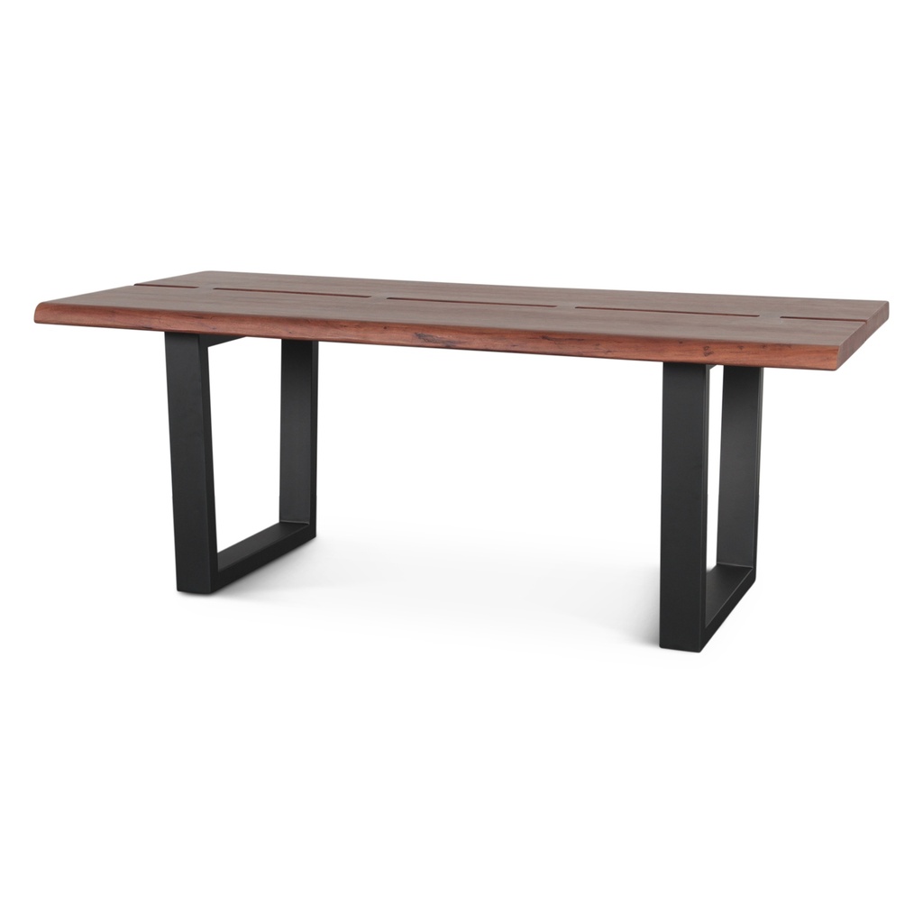 [FRD-DT79LS] Reed 79" Dining Table in Light Sequoia with Gunmetal Legs