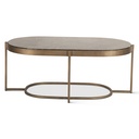 Reno 43" Coffee Table with Black Marble and Antique Brass Base