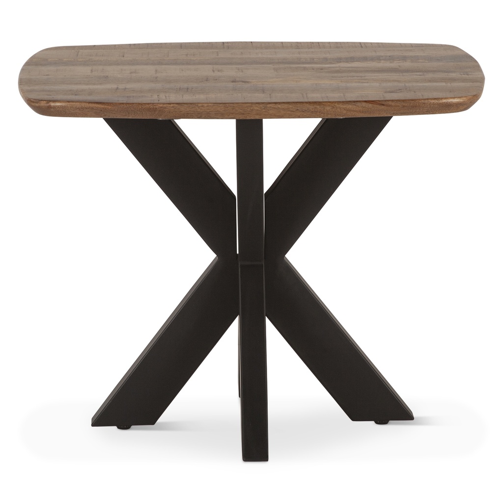 Rapallo 28" Side Table in Natural Mango Wood and Iron