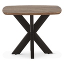 Rapallo 28" Side Table in Natural Mango Wood and Iron