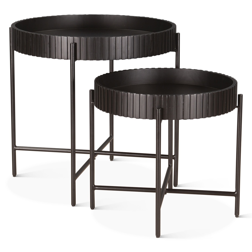 [FVE-NT29BLK] Verbania 29" Nesting Tray Tables in Matte Black