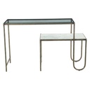 Venice 50" Nesting Console Table with Marble and Glass