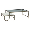 Venice 52" Nesting Coffee Table with Glass and Marble Top