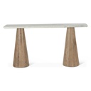 Vista 60" Console Table with White Travertine and Light Base